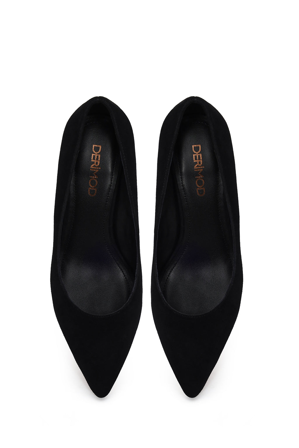 Kadın Siyah Kısa İnce Topuklu Süet Deri Stiletto
