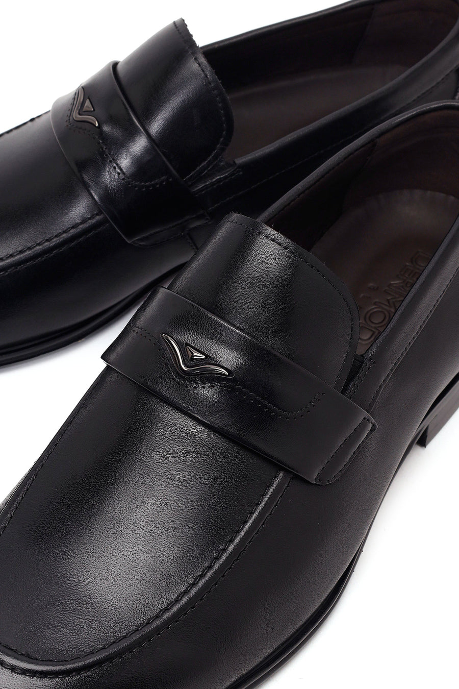 Derimod Black Male Black Leather Classic Loafer