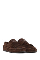 Woman Brown Tasselled Suede Loafer | Derimod