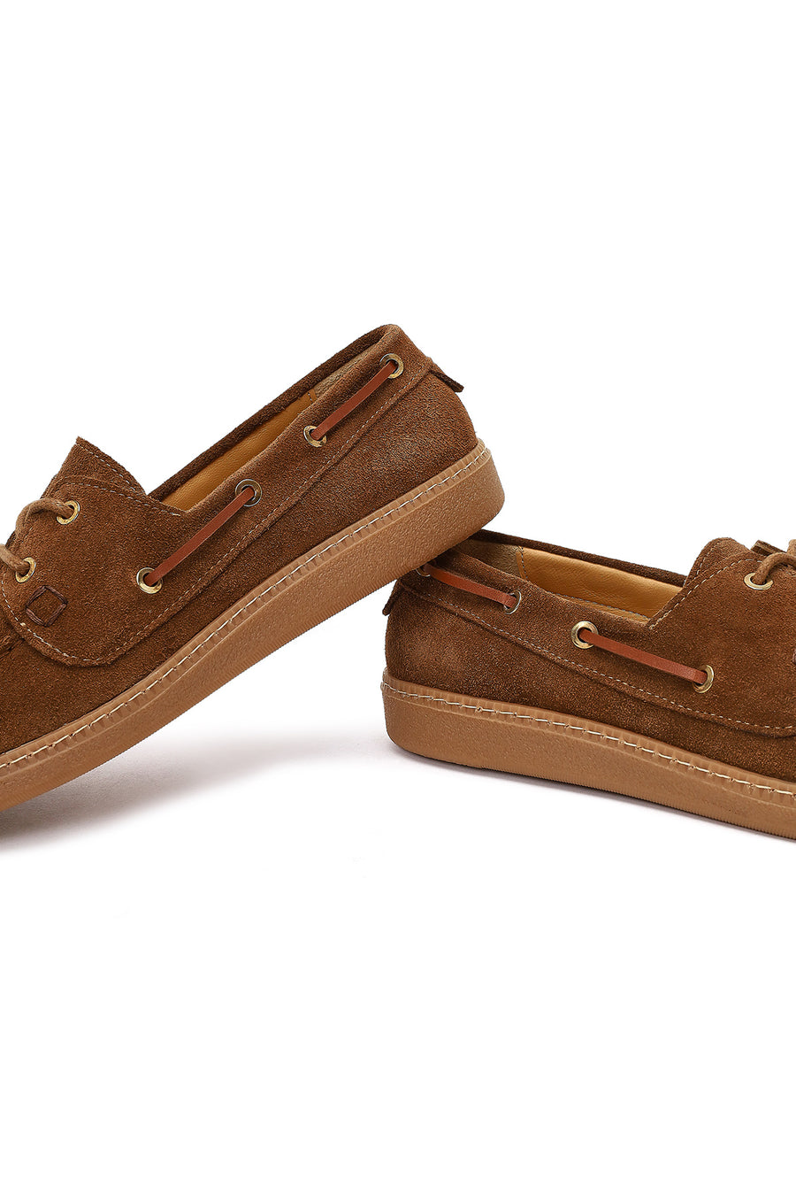 Women's Tan Lace-Up Suede Leather Casual Shoes
