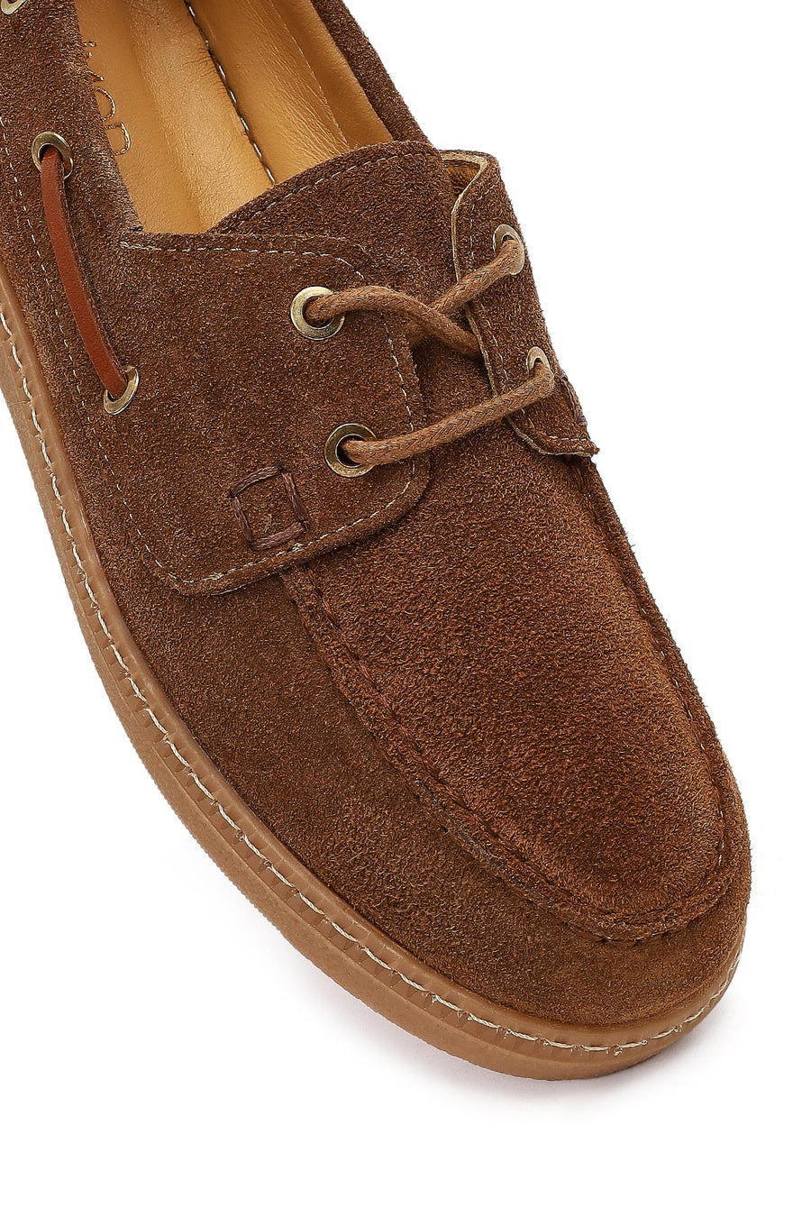 Women's Tan Lace-Up Suede Leather Casual Shoes