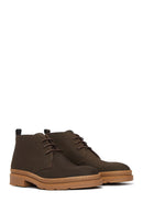 Men's Brown Nubuck Leather Boots | Derimod