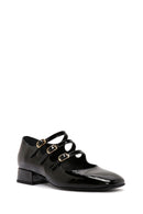 Women's Black Short Heeled Leather Shoes | Derimod