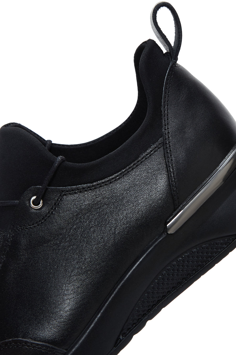 Woman Black Laced Leather Casual Shoes