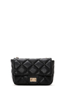 Women's Black Long Strap Quilted Crossbody Bag | Derimod