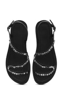 Women's Black Stone Sandals | Derimod