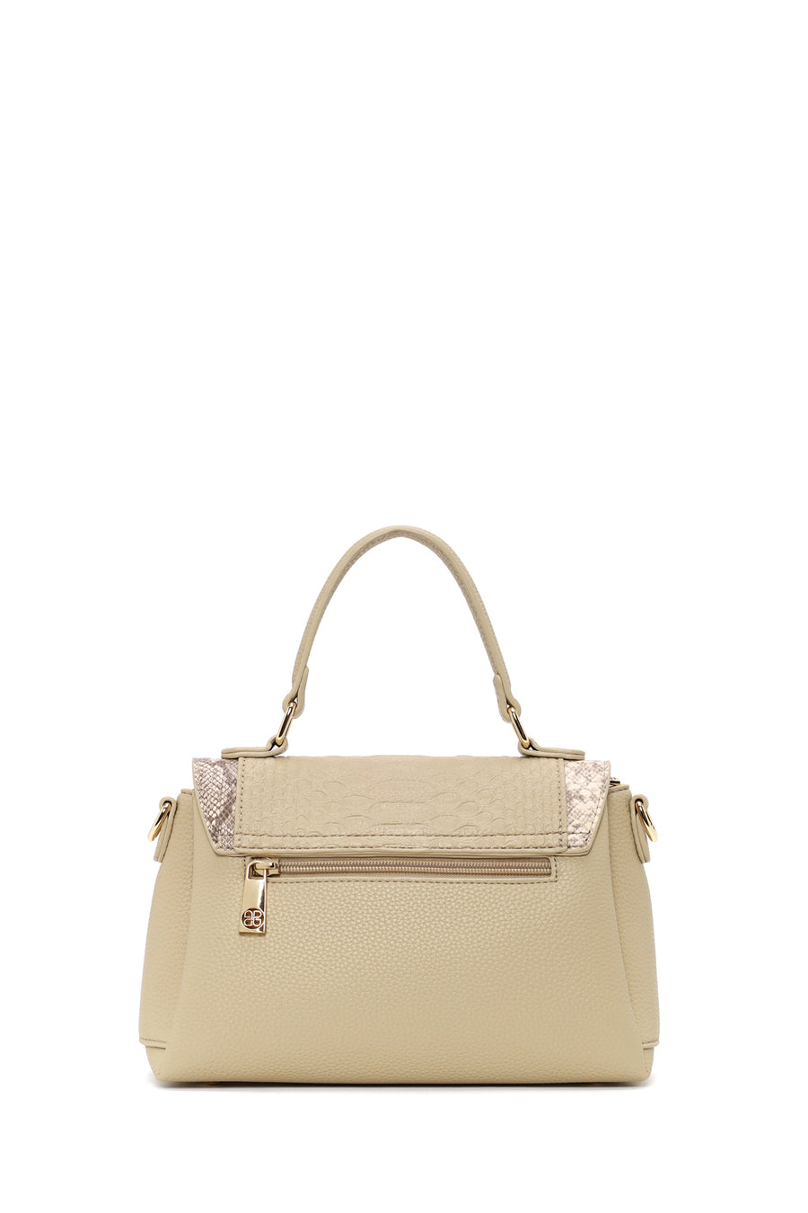 Woman Beige Long-Strap Patterned Shoulder Bag