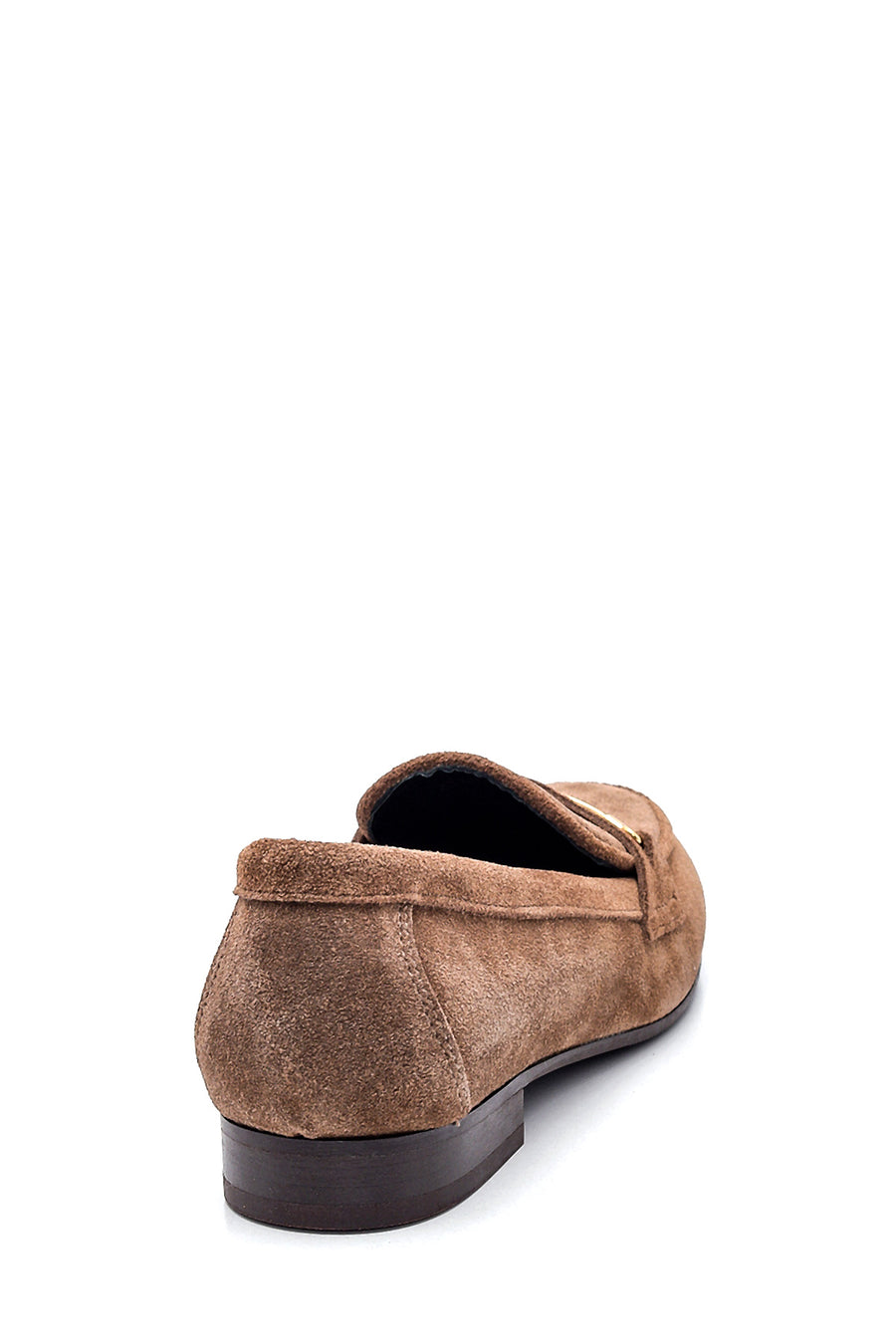 Kadın Deri Tokalı Süet Loafer