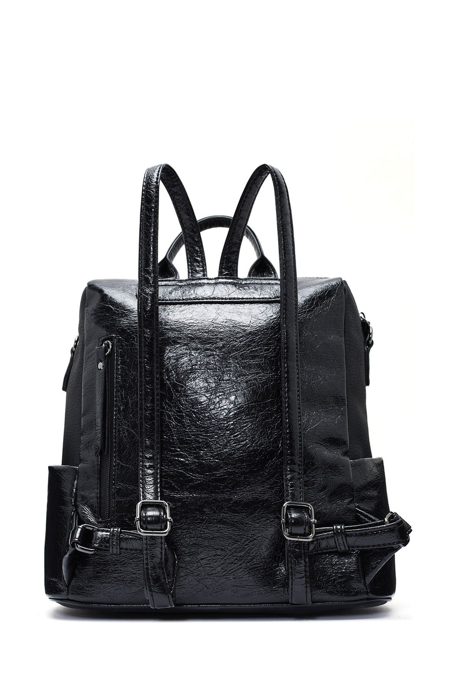 Women's Black Shoulder Strap Casual Backpack