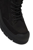 Men's Black Lace-Up Zipper Nubuck Leather Casual Boot | Derimod