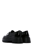 Women's Black Tassel Detailed Leather Masculine Loafer | Derimod