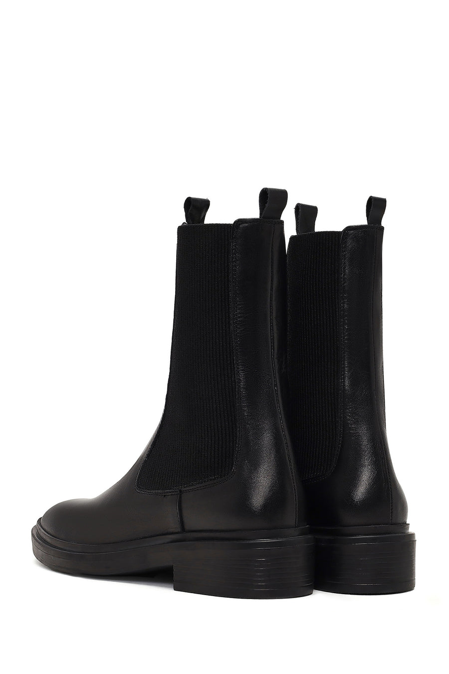 Woman Black Leather Chelsea Boots