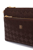 Woman Brown Printed Long-Strap Crossbody Bag | Derimod