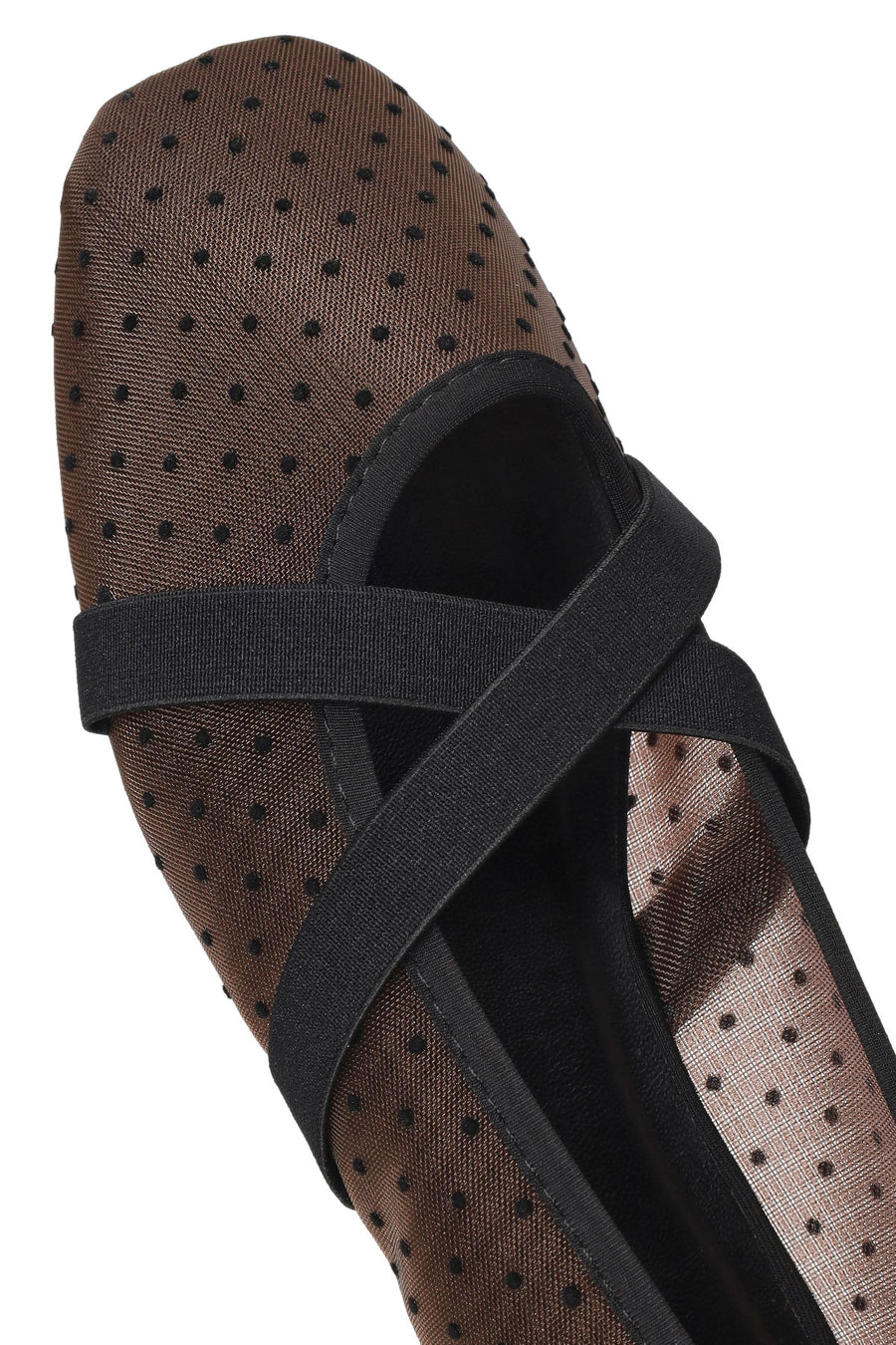 Woman Brown Patterned Fabric Ballet Flats