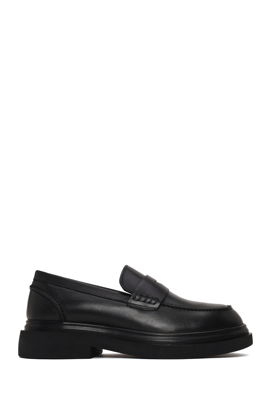 Erkek Siyah Kalın Tabanlı Deri Loafer WM770007DV | Derimod
