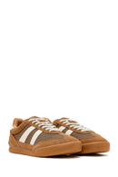 Women's Brown Lace-Up Leather Sneakers | Derimod