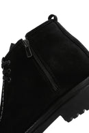 Men's Black Zippered Suede Leather Boots | Derimod