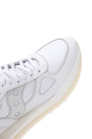 Women's White Leather Thick Soled Sneaker | Derimod