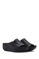 Women's Black Thick Soled Comfort Slippers | Derimod