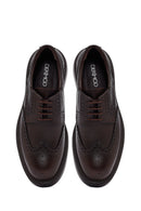 Men's Brown Lace-Up Thick-Soled Leather Casual Shoes | Derimod