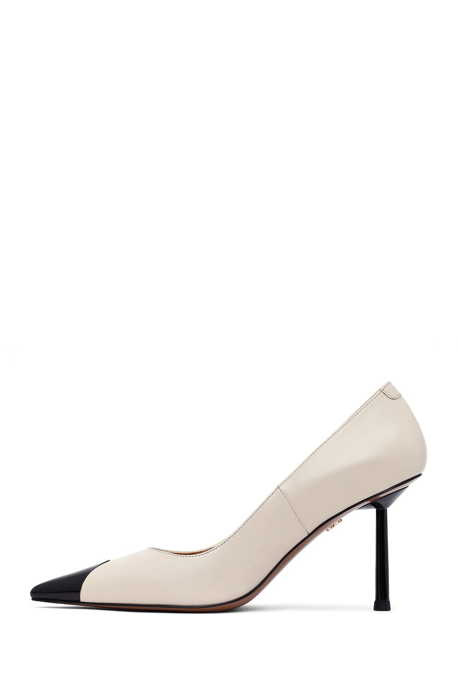 Women's Cream Thin Heeled Leather Stiletto