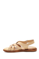 Kadın Bej Deri Comfort Sandalet | Derimod