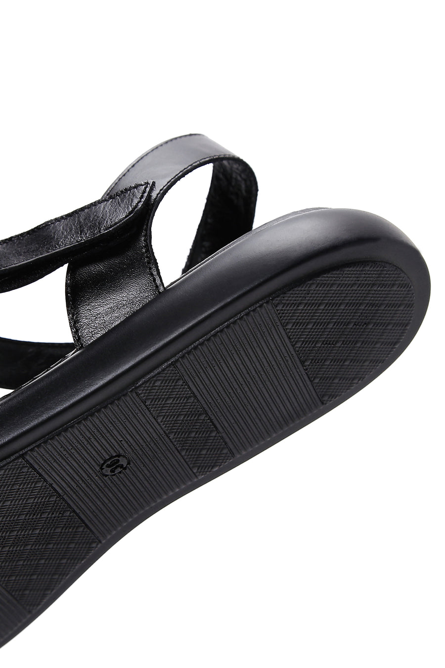 Women's Black Ankle Strap Leather Sandals