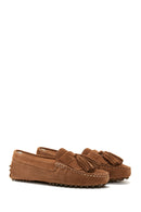 Women's Leather Suede Tassel Loafer | Derimod