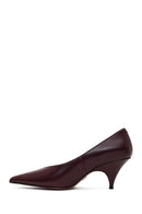 Woman Burgundy Heeled Leather Stiletto | Derimod