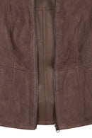 Lucy Woman Gray Double-Sided Leather Suede Jacket | Derimod