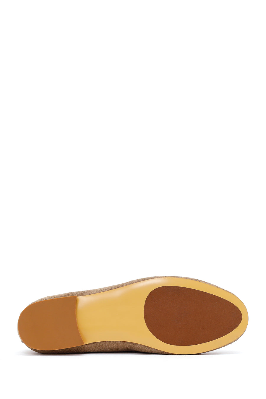 Kadın Bej Süet Deri Maskülen Loafer
