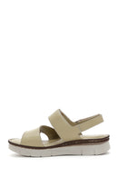 Women's Green Ankle Strap Leather Comfort Sandals | Derimod