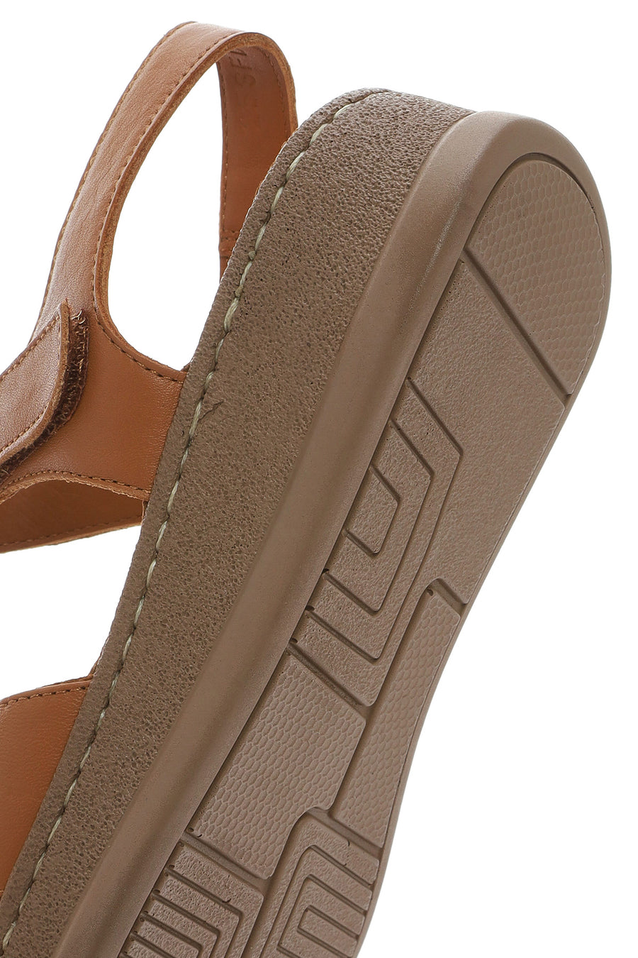 Women's Brown Thick Soled Leather Comfort Sandals