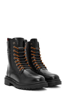 Harley Davidson Men's Black Thar Lace-Up Leather Combat Boots | Derimod