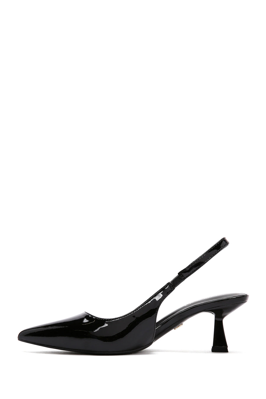 Women's Black Open Back Thin Heeled Shoes