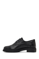 Woman Black Lace-up Leather Masculine Shoes | Derimod
