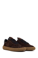 Kadın Leopar Süet Deri Sneaker | Derimod