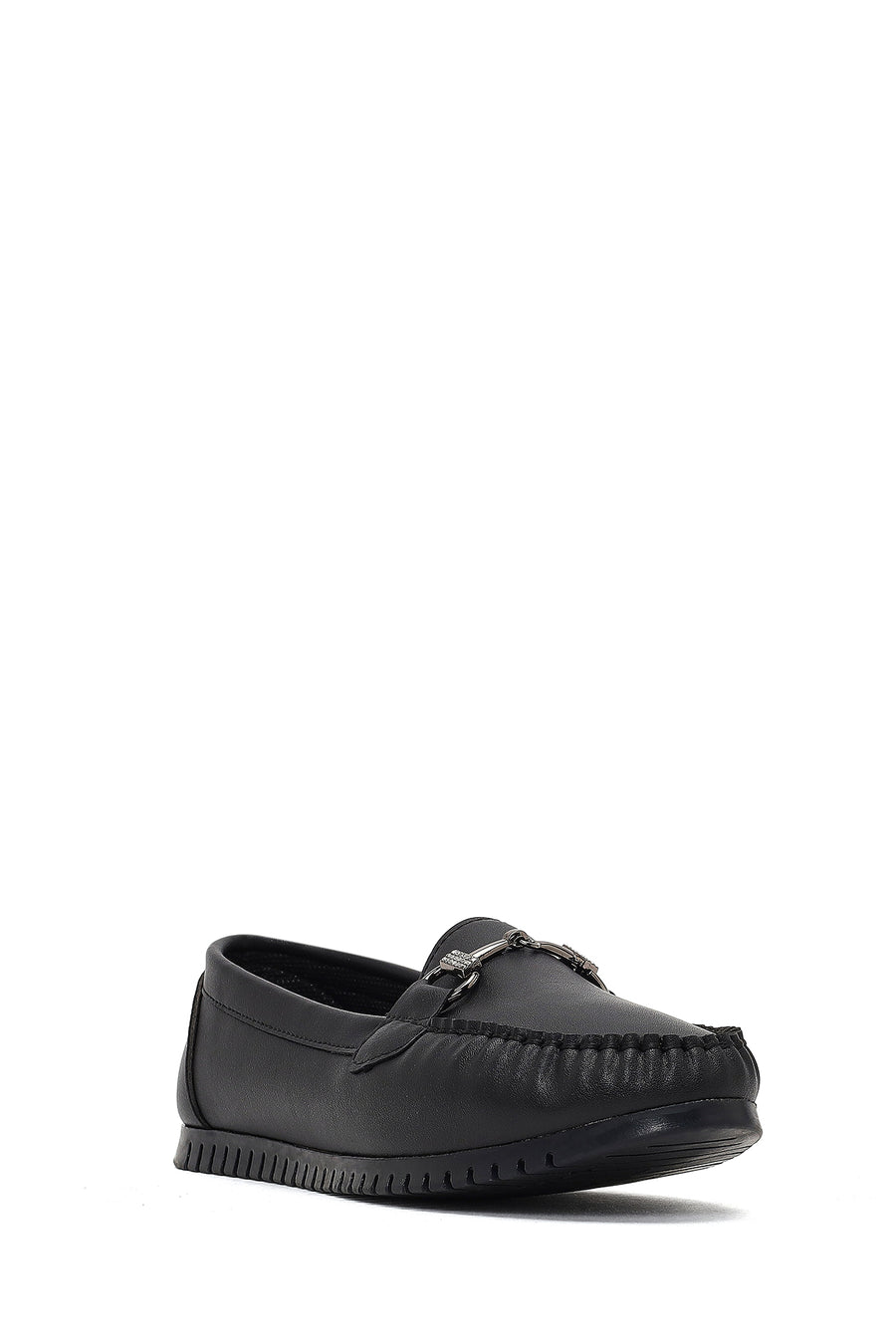 Kadın Siyah Tokalı Loafer