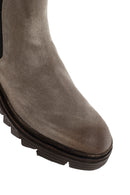 Men's Mink Casual Chelsea Leather Boots | Derimod