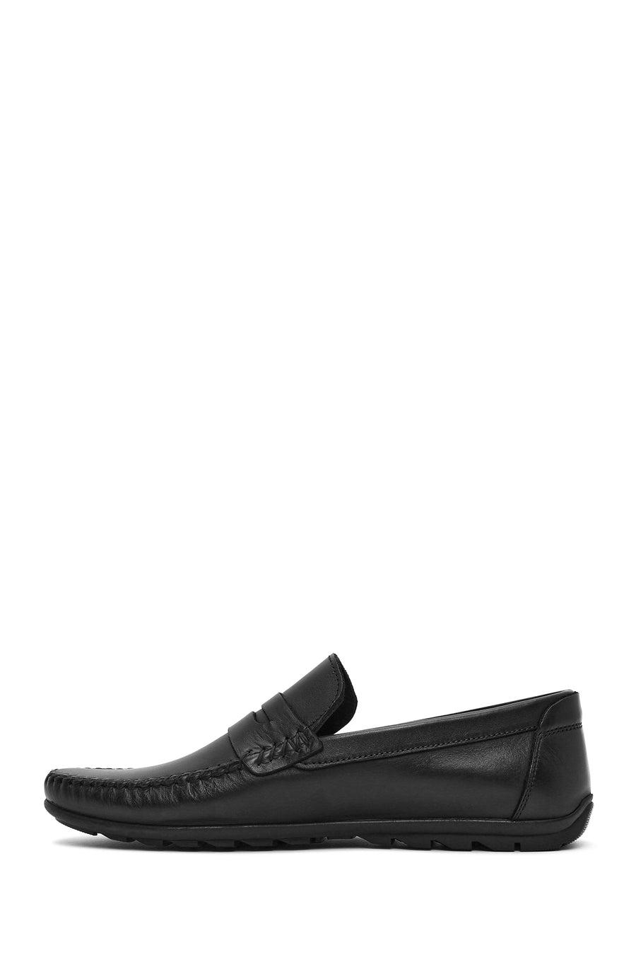Men's Black Leather Casual Loafer