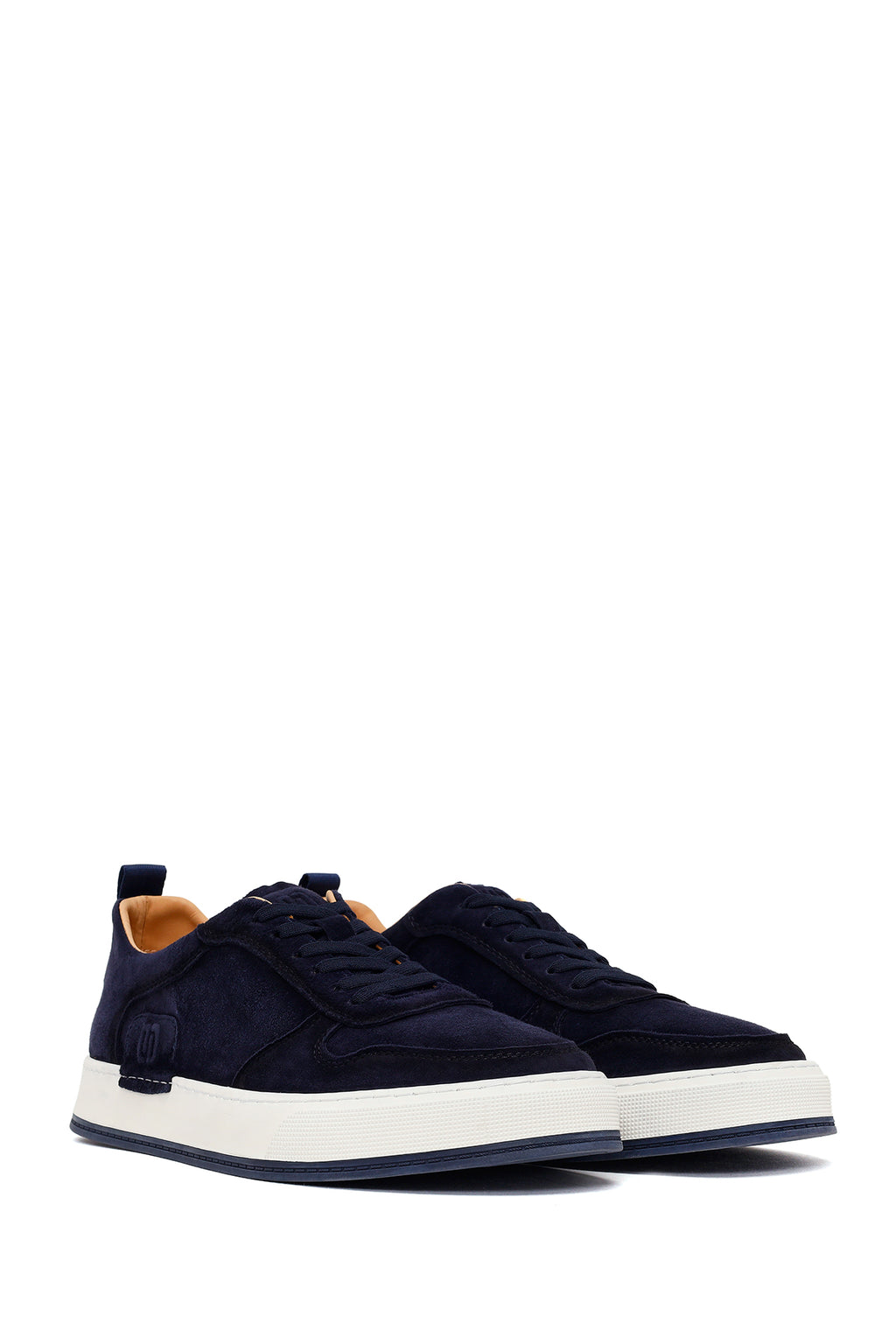 Erkek Lacivert Bağcıklı Kalın Tabanlı Süet Deri Sneaker
