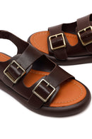 Women's Brown Double Buckle Sandals | Derimod
