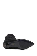 Woman Black Thin-Heeled Suede Boot | Derimod