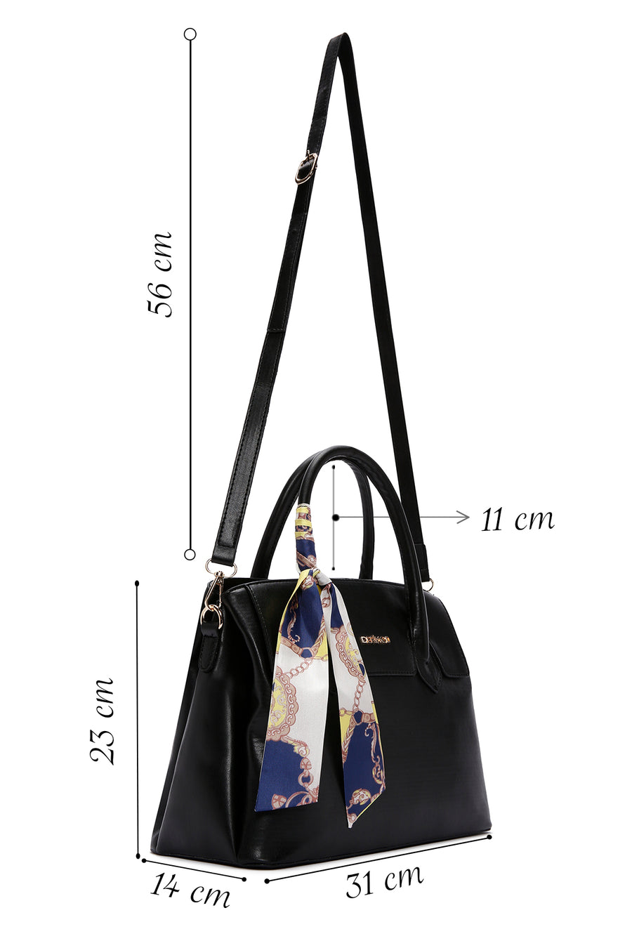 Women's Black Long Strap Accessory Handbag