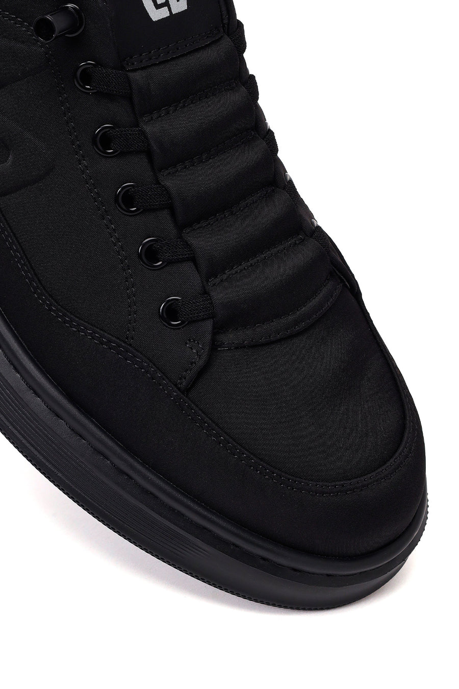 Derimod Zero Male Black Lace-Up Thick-Soled Fabric Sneaker