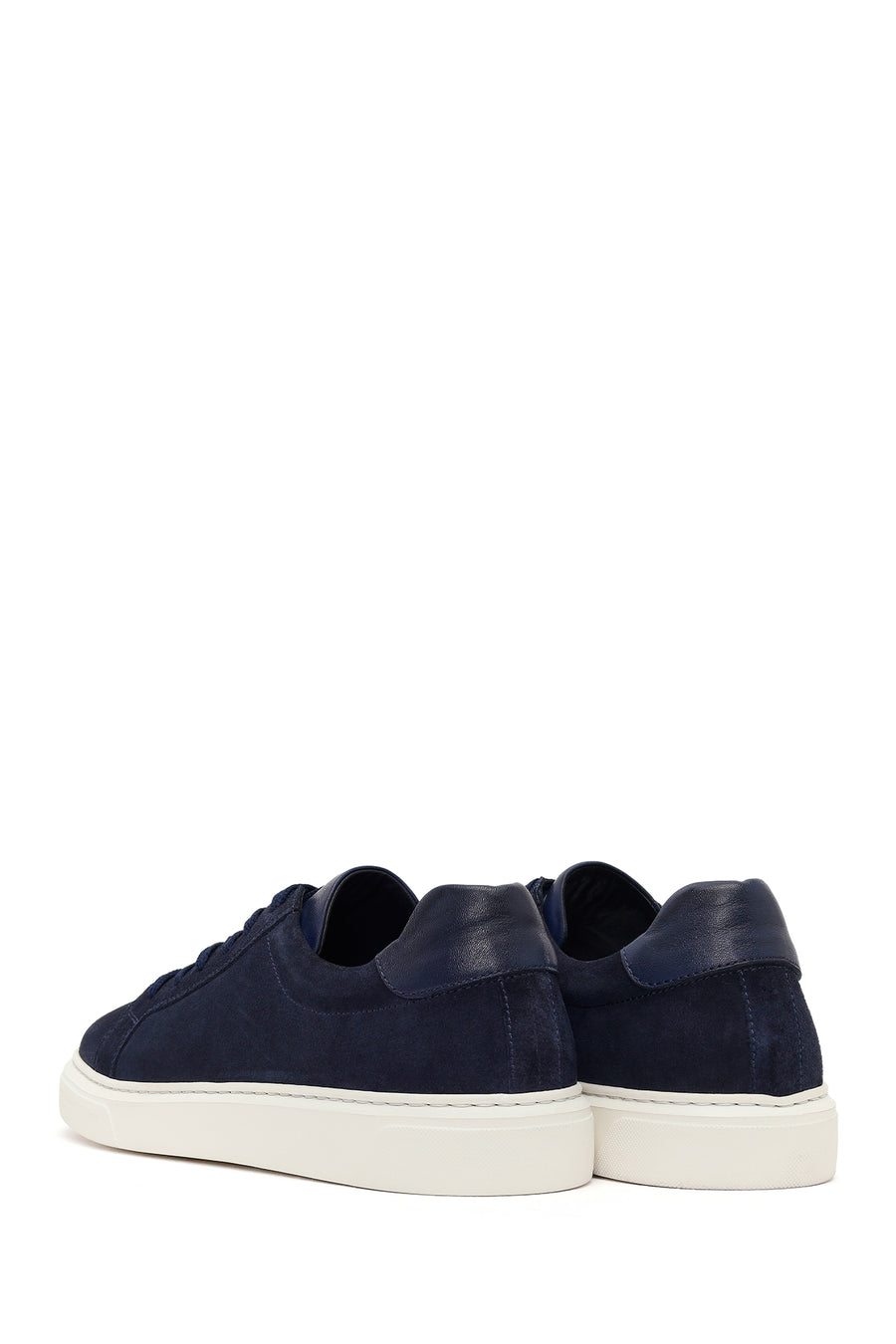 Male Navy Lace-up Suede Leather Sneaker