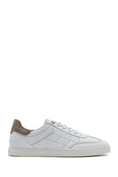 Men's White Lace-up Leather Sneaker | Derimod