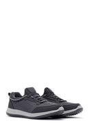 Derimod Zero Men's Gray Lace-Up Thick Soled Fabric Sneaker | Derimod