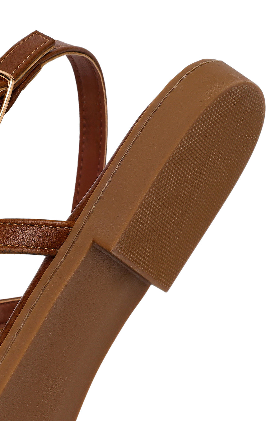 Woman Brown Jeweled Toe-Post Sandal