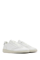 Women's White Lace-Up Leather Sneaker | Derimod